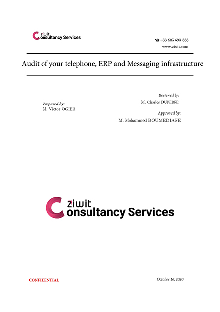 Audit report of your telephone, ERP and messaging infrastructure