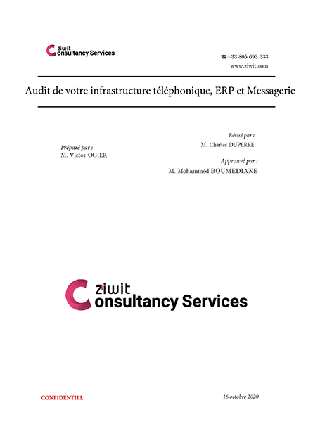 Rapport audit de votre infrastructure téléphonique, ERP et Messagerie