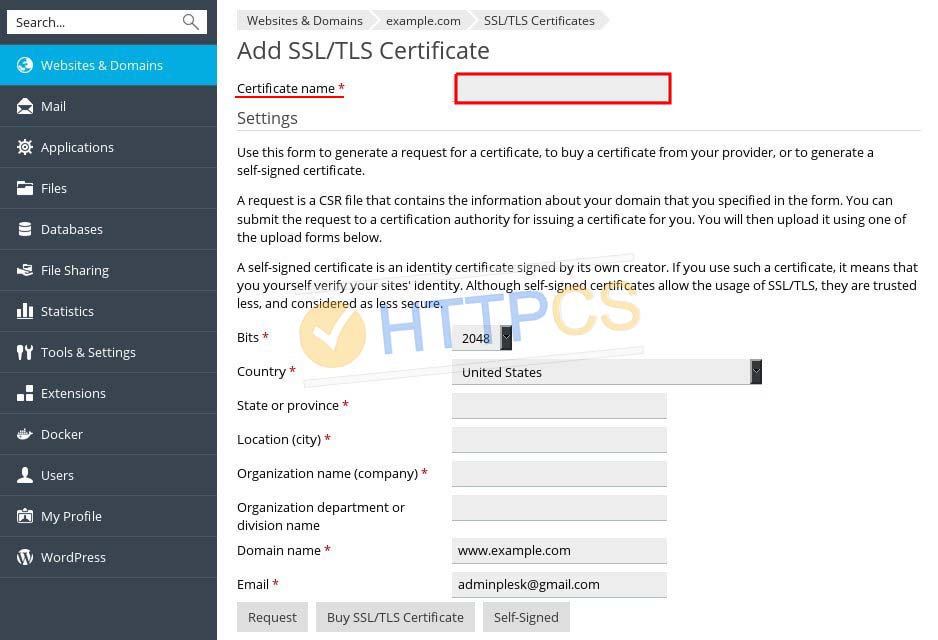 How to install an SSL Certificate with Plesk Panel